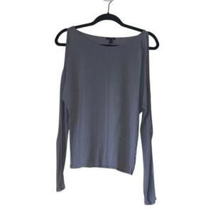 Express Long Sleeve Cold Shoulder Gray Top